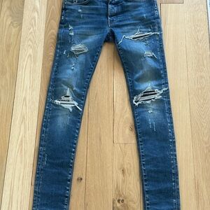 AMIRI Men's leather patch jeans